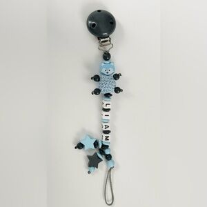 Personalized handmade pacifier clip color Calm Sky